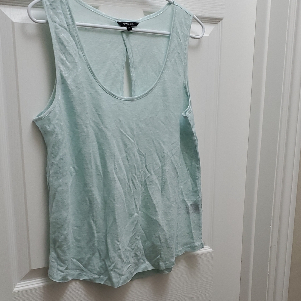 🌺 3 / $45 RW & CO Aqua Sleeveless Tank Top